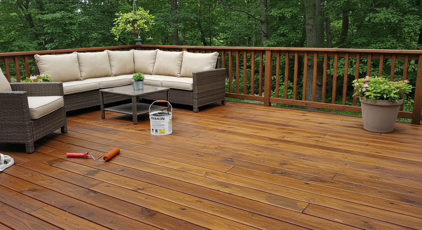 Deck Staining Project in Huntersville, NC