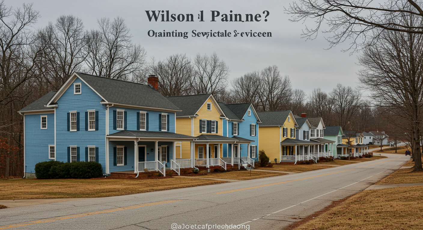 A picturesque street in Wilson, NC, featuring a row of freshly painted homes in various colors.
