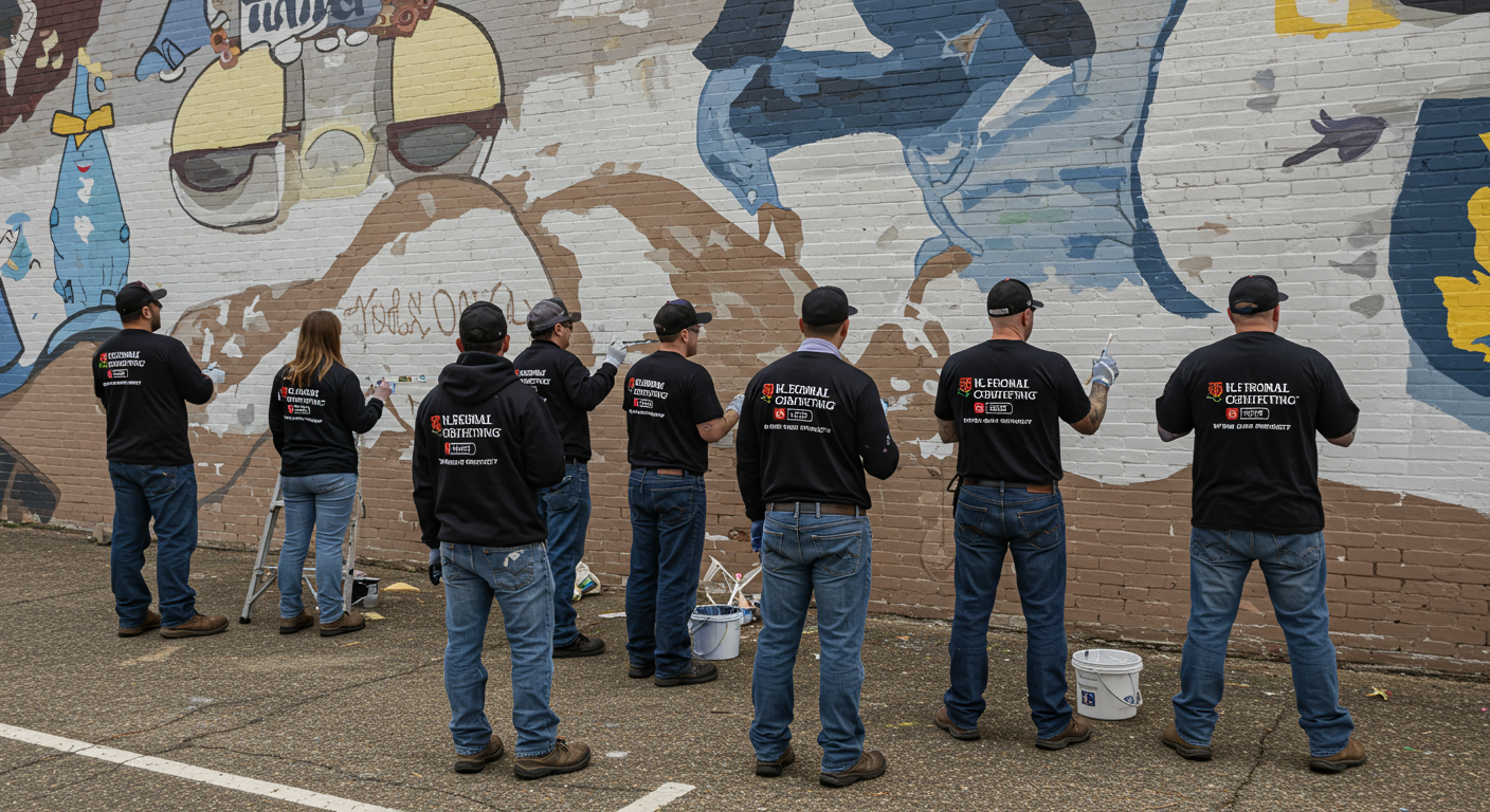 Professional Painters Working on an Exterior House Project